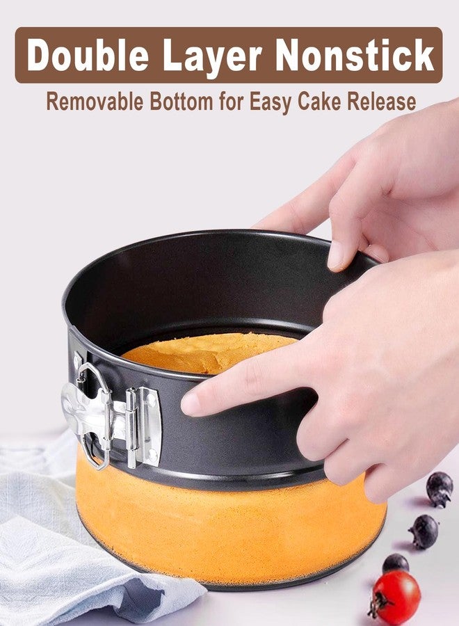 Molgree 4 7 9 Inch Springform Pan Set of 3, Leakproof Cheesecake Pan with Protector, Nonstick Spring Form Pans for Cheesecake, Round Cake Pans Sets for Baking with Removable Bottom and 50Pcs Parchment Paper - Image 5